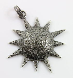 Pave Diamond Sun Pendant -- DP-0738 - Beadspoint