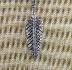 Pave Diamond Feather Pendant -- DP-1007 - Beadspoint
