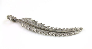 Pave Diamond Leaf and Feather Pendant -- DPL-2279 - Beadspoint