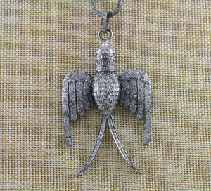 Pave Diamond Hawk Bird Pendant -- DP-1275 - Beadspoint