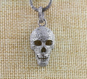 Pave Diamond Skull Pendant -- DPM-1035 - Beadspoint