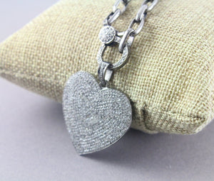 Pave Diamond Heart  Pendant -- DP-1423 - Beadspoint