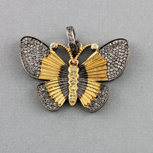 Pave Diamond Butterfly Pendant -- DP-1315 - Beadspoint