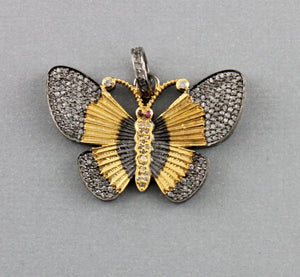 Pave Diamond Butterfly Pendant -- DP-1315 - Beadspoint