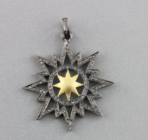 Pave Diamond Sun/Star Pendant --DP-1084 - Beadspoint