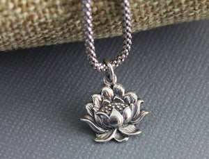 Sterling Silver Lotus Charm -- SS/CH4/CR106 - Beadspoint
