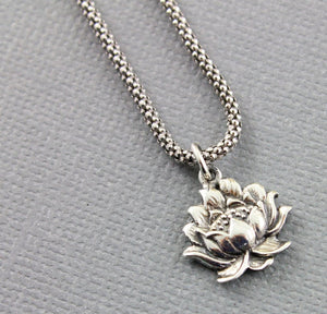 Sterling Silver Lotus Charm -- SS/CH4/CR106 - Beadspoint