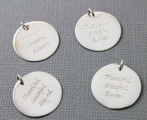 Sterling Silver Gratitude Charm --SS/CH5/CR36 - Beadspoint