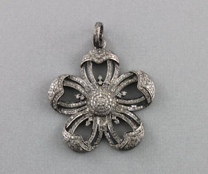 Pave Diamond Flower Pendant -- DP-1386 - Beadspoint