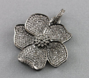 Pave Diamond Flower Pendant -- DP-0034 - Beadspoint