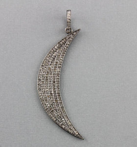 Pave Diamond Crescent Moon Pendant --DPL-2363 - Beadspoint