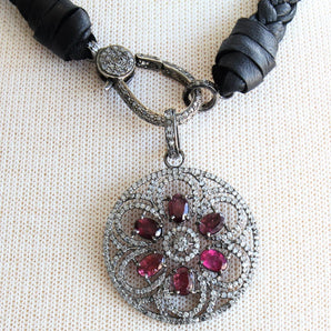 Pave Diamond Art Deco Edwardian Circle Pendant -- DP-1458 - Beadspoint