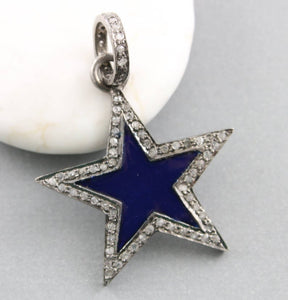 Pave Diamond Enamel Star Pendant -- DP-1477 - Beadspoint