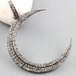 Pave Diamond Moon Pendant -- DP-1482 - Beadspoint