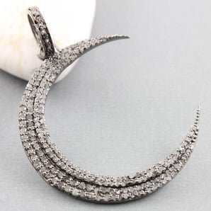 Pave Diamond Moon Pendant -- DP-1482 - Beadspoint