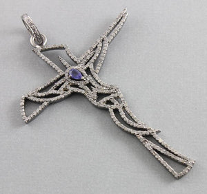 Pave Diamond Crucifix Cross Pendant -- DPL-2209 - Beadspoint