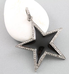 Pave Diamond Enamel Star Pendant -- DP-1478 - Beadspoint