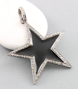 Pave Diamond Enamel Star Pendant -- DP-1478 - Beadspoint