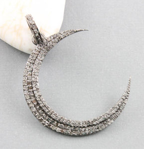 Pave Diamond Moon Pendant -- DP-1482 - Beadspoint