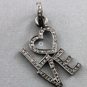 Pave Diamond Love Pendant -- DPM-1113 - Beadspoint