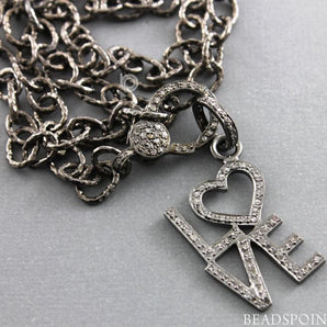 Pave Diamond Love Pendant -- DPM-1113 - Beadspoint