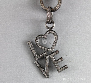 Pave Diamond Love Pendant -- DPM-1113 - Beadspoint