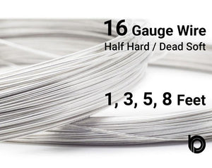 16 Gauge Sterling Silver Round Half Hard or Dead Soft Wire - Beadspoint