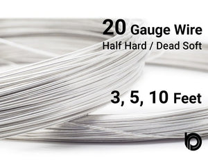 20 Gauge Sterling Silver Round Half Hard or Dead Soft Wire - Beadspoint
