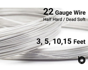 22 Gauge Sterling Silver Round Half Hard or Dead Soft Wire - Beadspoint