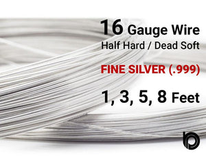 16 Gauge Fine Silver Round Half Hard or Dead Soft Wire - Beadspoint