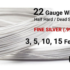 22 Gauge Fine Silver Round Half Hard or Dead Soft Wire - Beadspoint