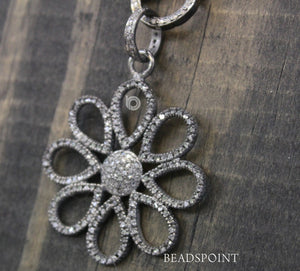 Pave Diamond Spring Bloom Flower Pendant -- DP-1715 - Beadspoint
