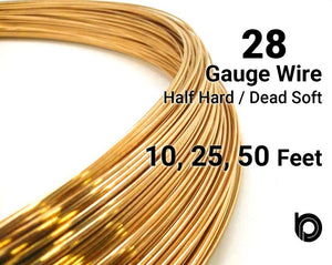 28 Gauge 14K Yellow Gold Filled Round Half Hard or Dead Soft Wire - Beadspoint