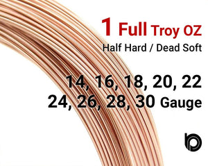 Rose Gold Filled Round Half Hard or Dead Soft Wire 1 TROY Oz - Beadspoint