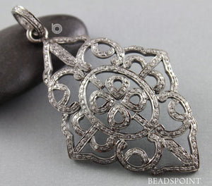 Pave Diamond Victorian Inspired Pendant -- DP-1716 - Beadspoint
