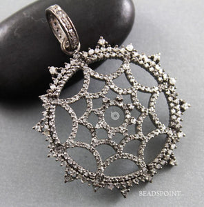 Pave Diamond Edwardian Circle Pendant -- DP-1738 - Beadspoint
