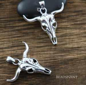 Sterling Silver Longhorn Charm   -- SS/CH7/CR70 - Beadspoint