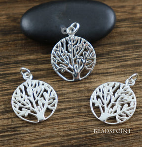 Sterling Silver Artisan Tree of Life Charm -- SS/CH4/CR118 - Beadspoint