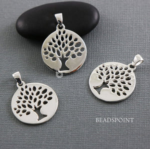 Sterling Silver Artisan Tree of Life Charm -- SS/CH4/CR117 - Beadspoint