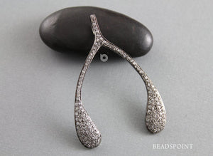 Pave Diamond Wish Bone Pendant -- DP-1775 - Beadspoint
