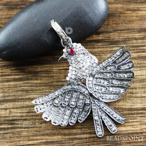 Pave Diamond Dove Bird Pendant -- DP-1866 - Beadspoint