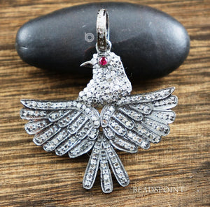 Pave Diamond Dove Bird Pendant -- DP-1866 - Beadspoint