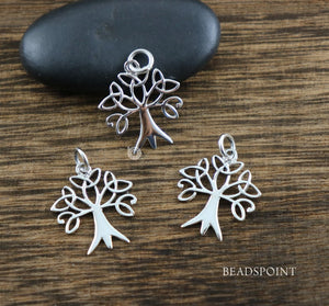 Sterling Silver Tree of Life Charm -- SS/CH4/CR109 - Beadspoint