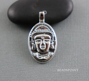 Sterling Silver Artisan Buddha Charm -- SS/CH2/CR70 - Beadspoint