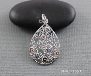 Sterling Silver Motif Drop Charm --  SS/CH4/CR113 - Beadspoint