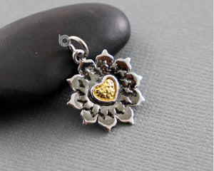 Sterling Silver Artisan Handmade Heart Charm -- SS/CH5/CR39 - Beadspoint