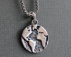 Sterling Silver Handmade Earth Charm -- SS/CH10/CR61 - Beadspoint
