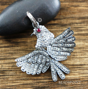 Pave Diamond Dove Bird Pendant -- DP-1866 - Beadspoint