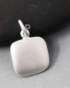 Sterling Silver Tag Brush Matte Charm -- SS/CH11/CR34 - Beadspoint