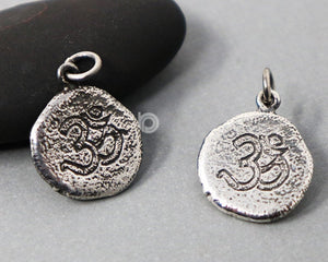 Sterling Silver Artisan OHM Charm -- SS/CH2/CR110 - Beadspoint
